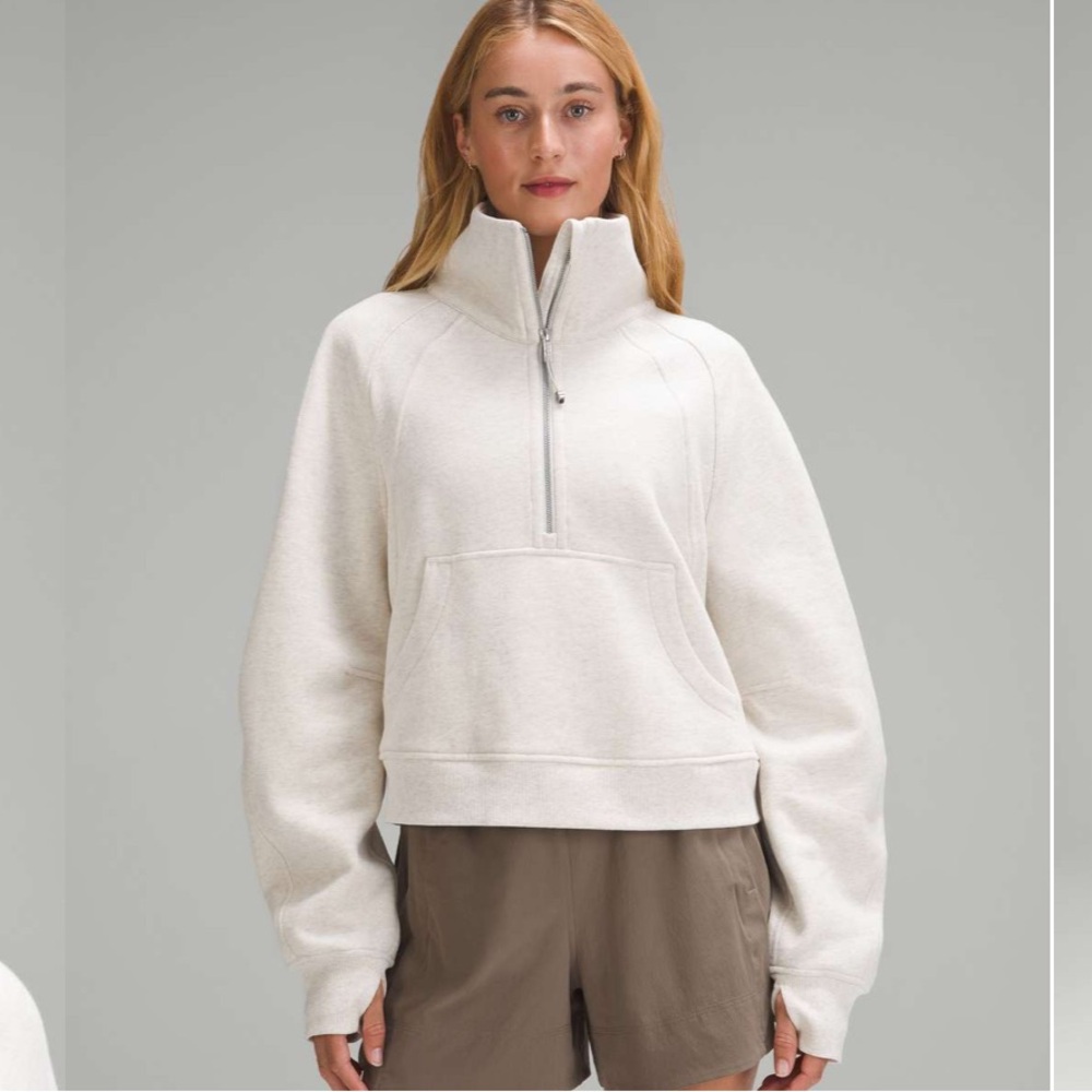 Women's Cream Half-Zip Pullover